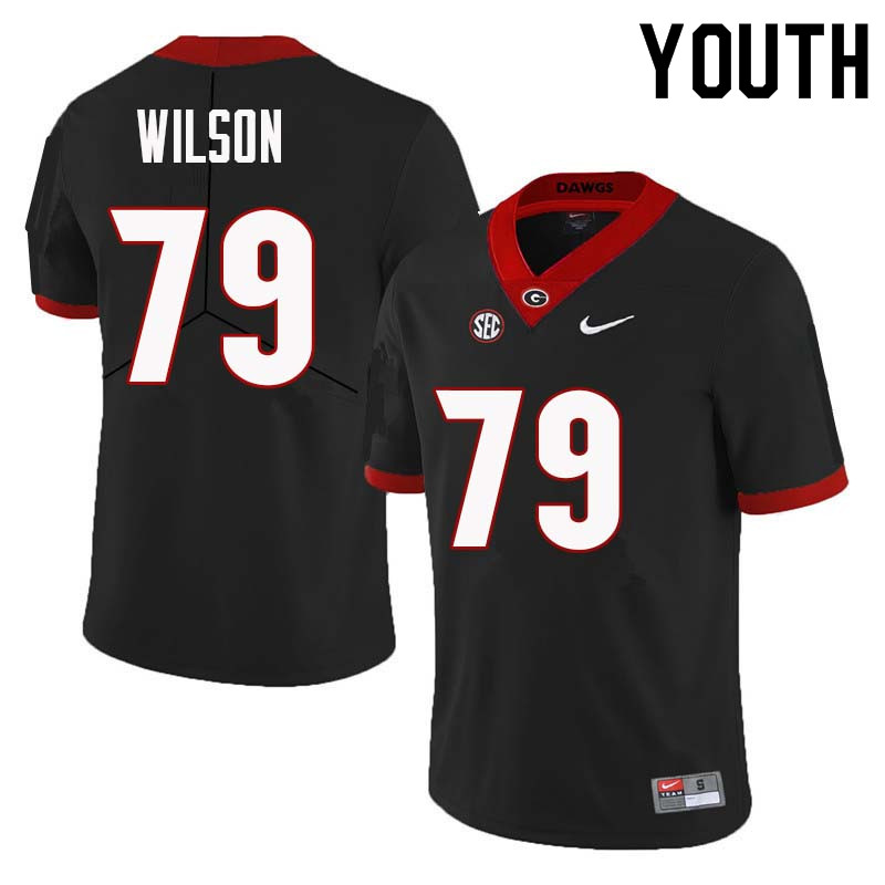 Youth Georgia Bulldogs #79 Isaiah Wilson College Football Jerseys Sale-Black - Click Image to Close